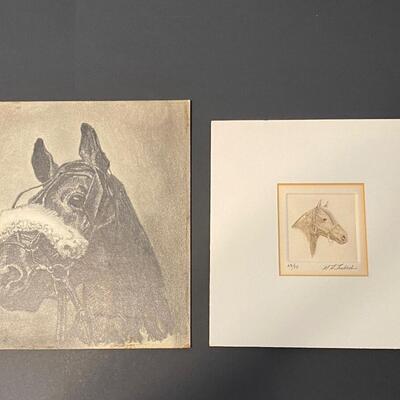Lot 211: Pencil Horse Drawings Gerald Lubeck  & unknown artist
