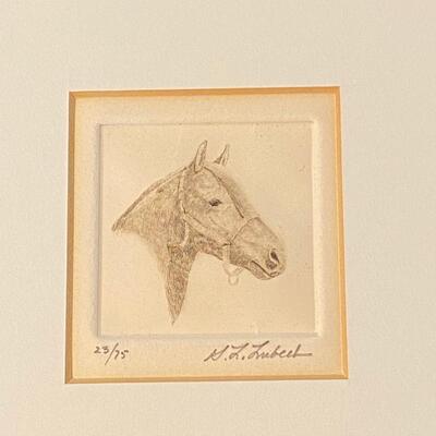 Lot 211: Pencil Horse Drawings Gerald Lubeck  & unknown artist