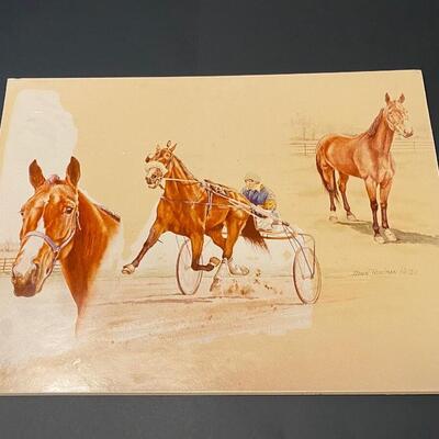 Lot 219: Donn Hettel Print On Board, Horse Races