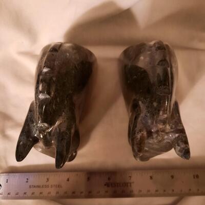 Marble Horse Head Bookends Pair