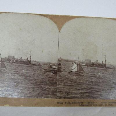 5 Antique Thick Stereoscope Cards
