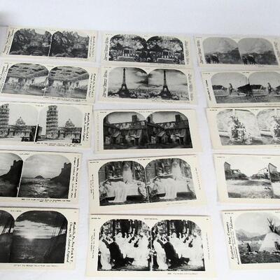 15 1970s Stereoscope View Cards, Reproductions From Originals