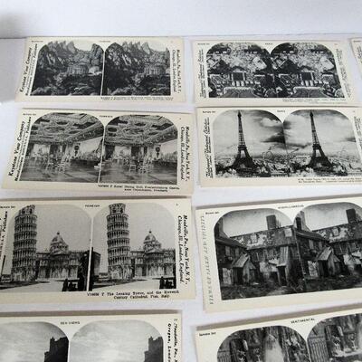 15 1970s Stereoscope View Cards, Reproductions From Originals