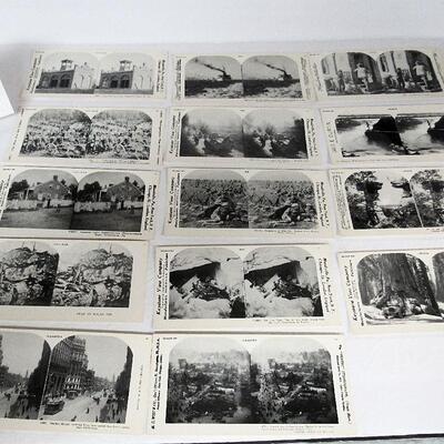 14 Stereoscope View Cards, 1970s Reproductions From Originals