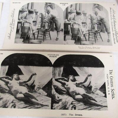10 Vintage 1970s Reproduction From Original Stereoscope View Cards, Risque, Women's Lib, More