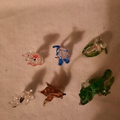Blown Glass Animal Figurines Lot of 7