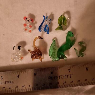Blown Glass Animal Figurines Lot of 7
