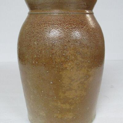 Smaller Stoneware Butter Churn Style Crock, No Cover, Brown Stain or Glaze