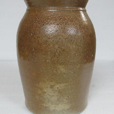 Smaller Stoneware Butter Churn Style Crock, No Cover, Brown Stain or Glaze