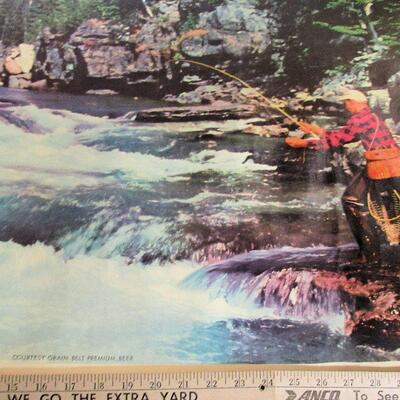 Vintage Grain Belt Beer Large Print on Canvas, 26"x33", Fishing