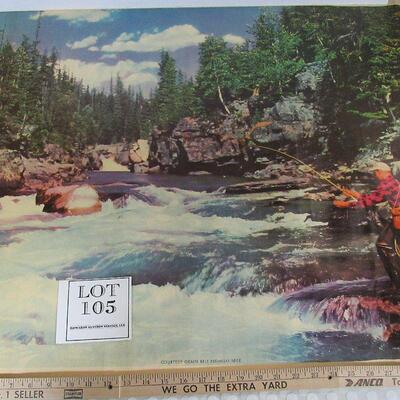 Vintage Grain Belt Beer Large Print on Canvas, 26"x33", Fishing