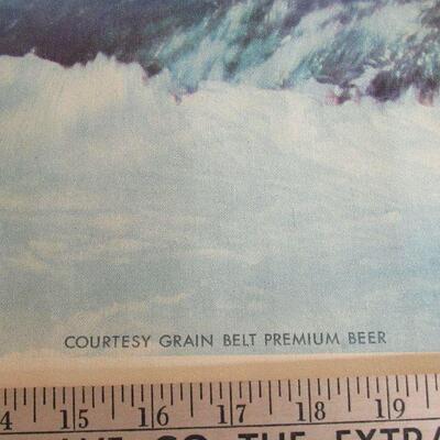 Vintage Grain Belt Beer Large Print on Canvas, 26"x33", Fishing