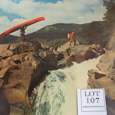 Vintage Grain Belt Beer Large Canvas Print, Man with Canoe, 26x33