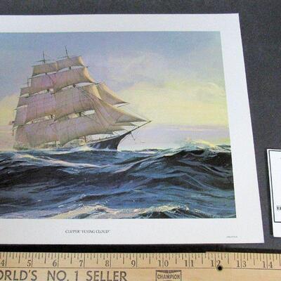1970s Print, Flying Cloud Clipper, Litho, USA, 11"x14"