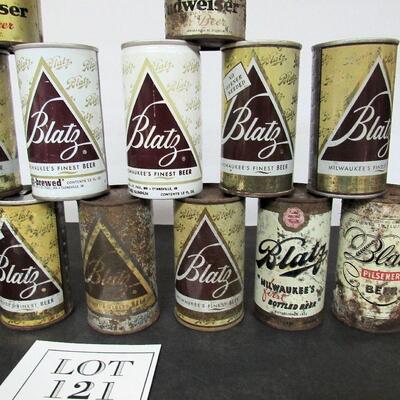 Vintage Blatz Beer Can Collection From Very Old Flat Tops to 31+ Year Old Cans