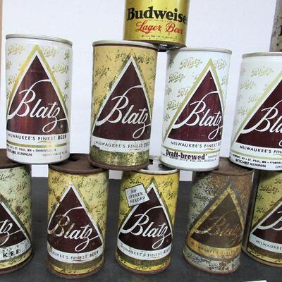 Vintage Blatz Beer Can Collection From Very Old Flat Tops to 31+ Year Old Cans