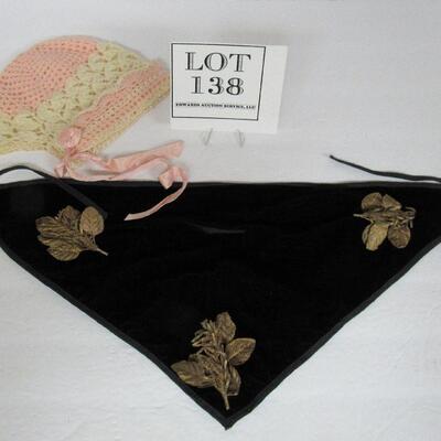 Vintage Ladies Scarf and Childs Bonnet
