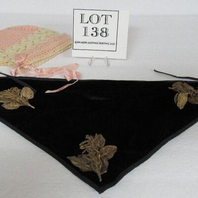Vintage Ladies Scarf and Childs Bonnet