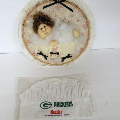 Mixed Lot: Packers Chef Hat, Wall Hanging, Address Books, Household Inventory and Card Organizer