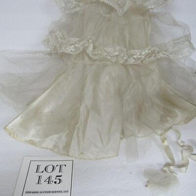 Vintage Wedding Dress For Doll 15-17", and Veil