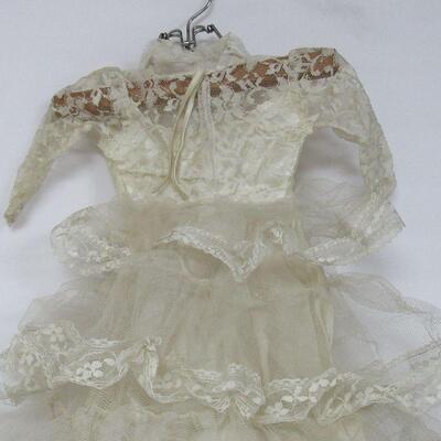 Vintage Wedding Dress For Doll 15-17", and Veil