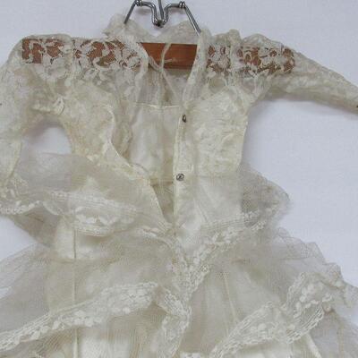 Vintage Wedding Dress For Doll 15-17", and Veil