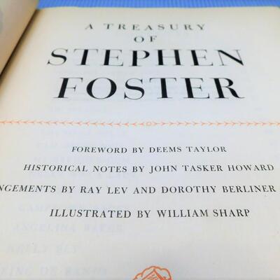 1946 Stephen Foster Treasury Illustrated First Printing Hardback Vintage Book