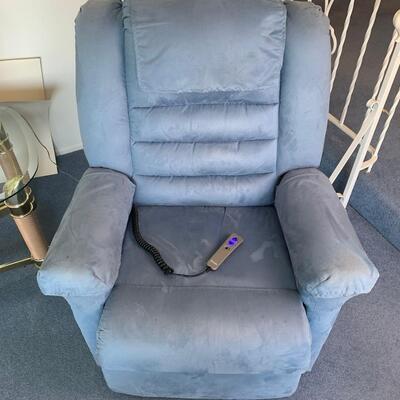Power Reclining Blue Chair (Needs Repair)