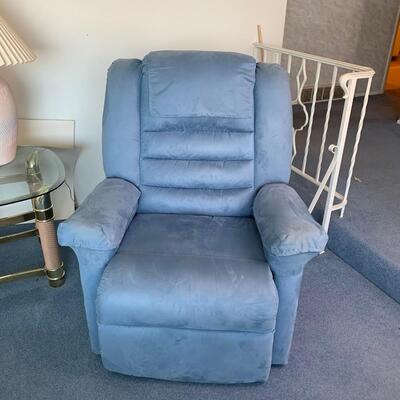 Power Reclining Blue Chair (Needs Repair)