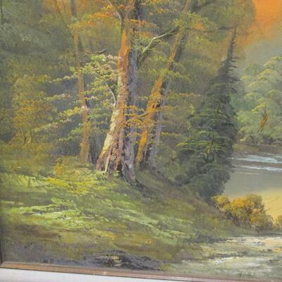 Framed Landscape Painting On Canvas