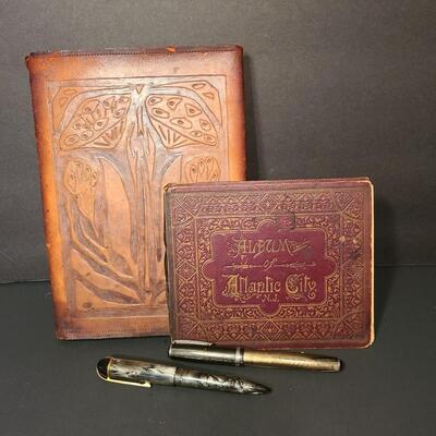 Lot 198: Vintage Fountain Pens, Atlantic City Picture Book, and Poetry Book