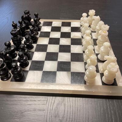 B9-Coffee table with Marble chessboard