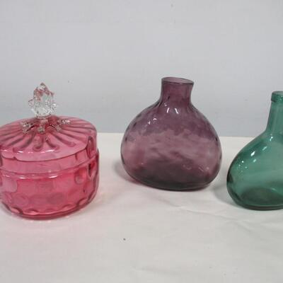 Glass Vases & Candy Dish