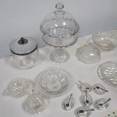 Crystal Serving Dishes - Sterling Spoons