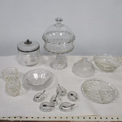 Crystal Serving Dishes - Sterling Spoons