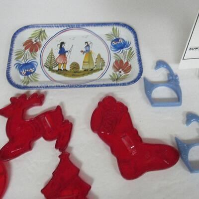 Cookie Cutters, Napkin Rings and Small Metal Tray