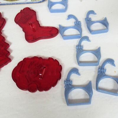 Cookie Cutters, Napkin Rings and Small Metal Tray
