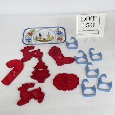 Cookie Cutters, Napkin Rings and Small Metal Tray