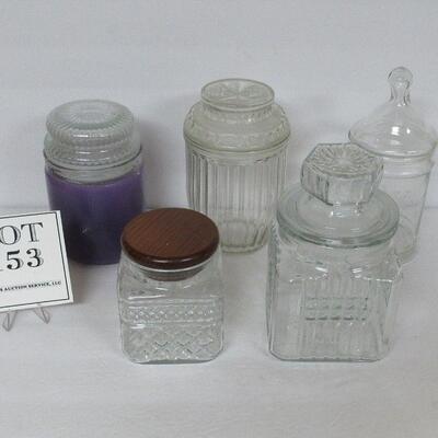 Lot of Apocathary Jars and Candle