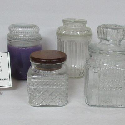Lot of Apocathary Jars and Candle