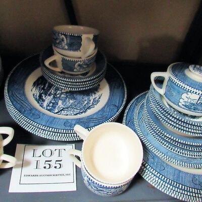 Large Lot of Currier and Ives Dishes