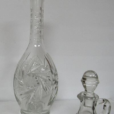 Vintage Glass: Large Tray, Lemonaid Pitcher, Decanter, Ozarks Cruet