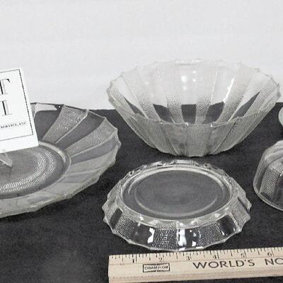 Vintage Depression Glass Dew Drop Dishes, Jeanette Glass