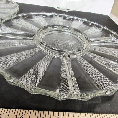 Depression Glass Large Trays and Divided Relish Dishes, Jeanette Glass Co