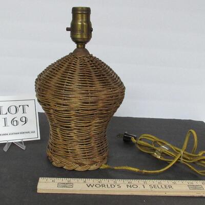 Antique Wicker Table Lamp, Needs Re-wiring