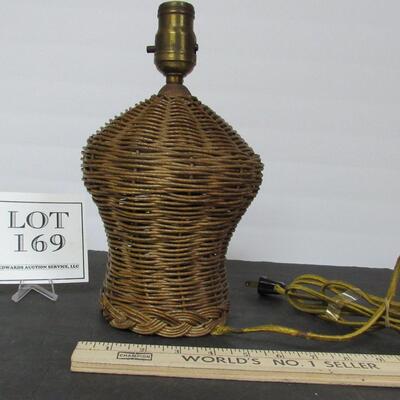 Antique Wicker Table Lamp, Needs Re-wiring