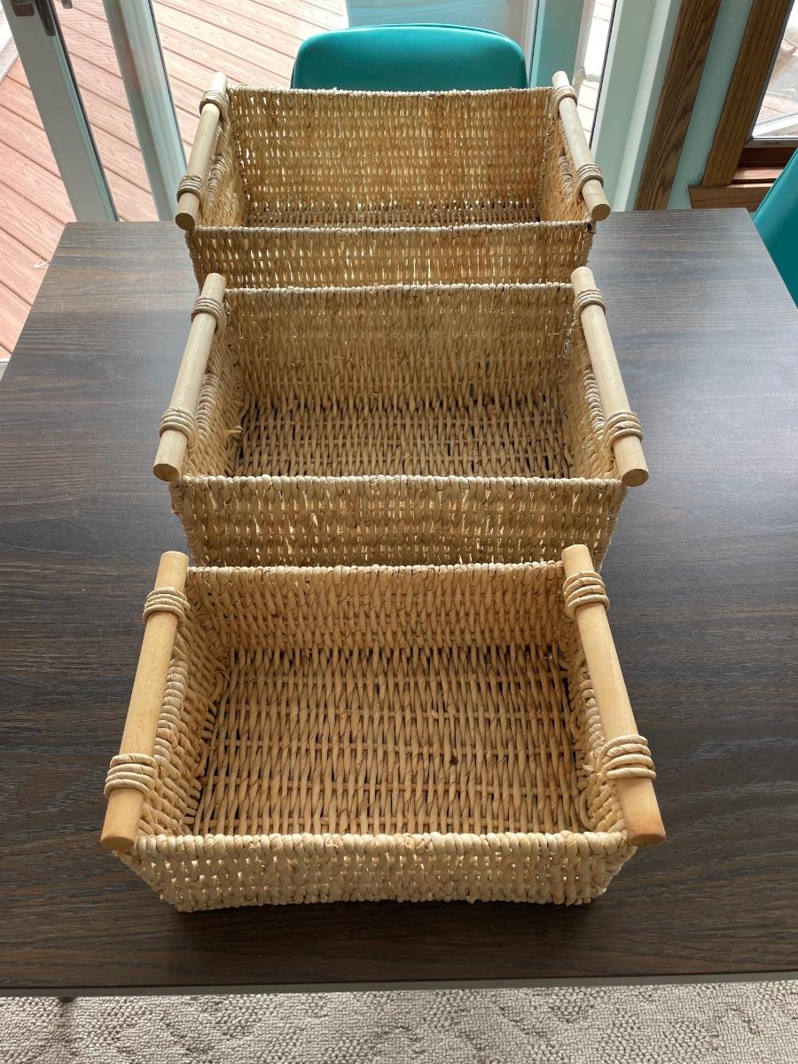 Wicker baskets set of 3