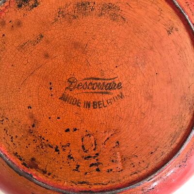 Belguim made Cast Skillet with enamel Ombre Fire