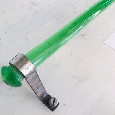 Uranium Glass Vintage Green Depression Towel Rack