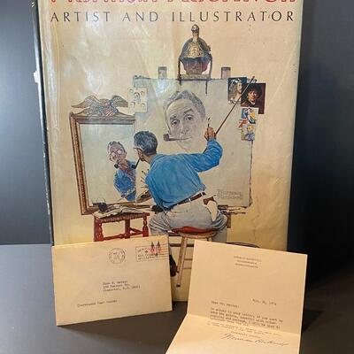 Lot 253: 1974 Norman Rockwell Signed Letter, Framed Print & Artist Signed Book